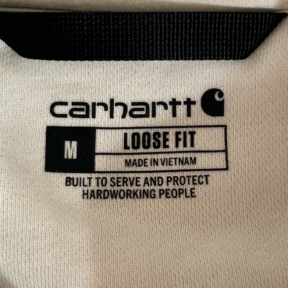 Carhartt Women’s Off-White Pullover Half-Zip Loose Fit Sweatshirt Size M - Picture 4 of 11